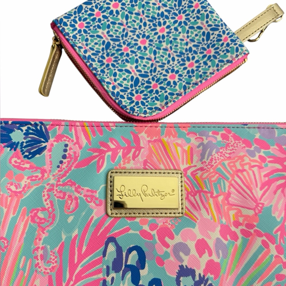 Lilly Pulitzer Tech Pouch Set Multi Splendor In The Sand - Picture 2 of 4
